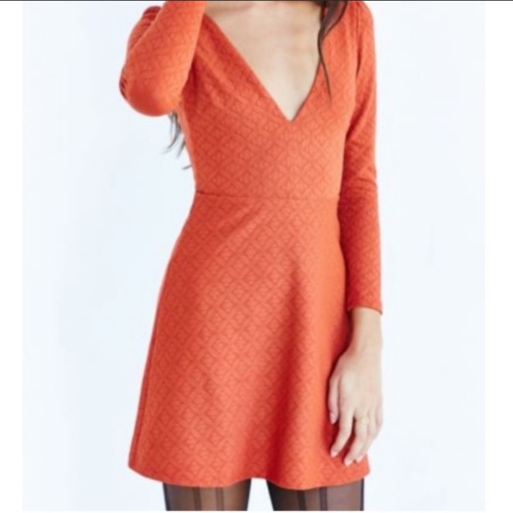Urban Outfitters Dress, Long Sleeve Dress, Orange